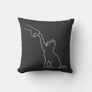 Almofada Minimalist Cat Line Art Pillow | Modern Cat Lover