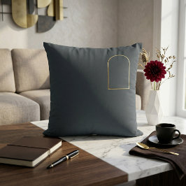 Almofada Minimalist Charcoal Throw Pillow - Matte Gold Arch