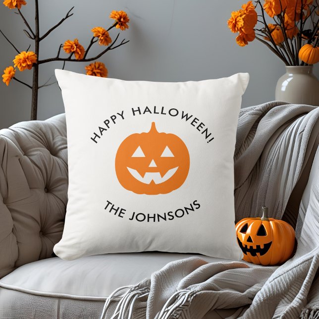 Almofada Minimalist Halloween Pumpkin – Personalized Family (Criador carregado)