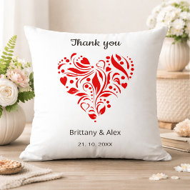 Almofada Minimalist Heart Wedding Thank You – Custom
