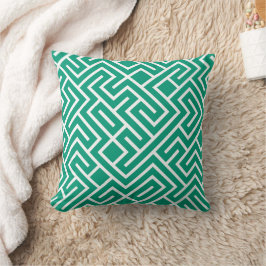Almofada Minimalist Maze Fill Emerald Pattern