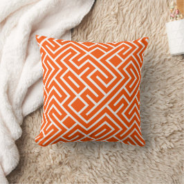 Almofada Minimalist Maze Fill Orange Pattern