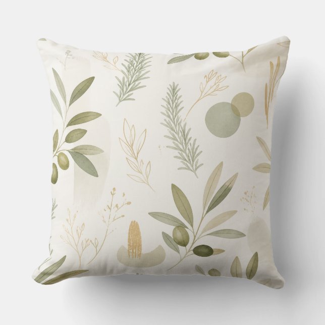 Almofada Minimalist Olive & Rosemary Botanical Pillow (Frente)