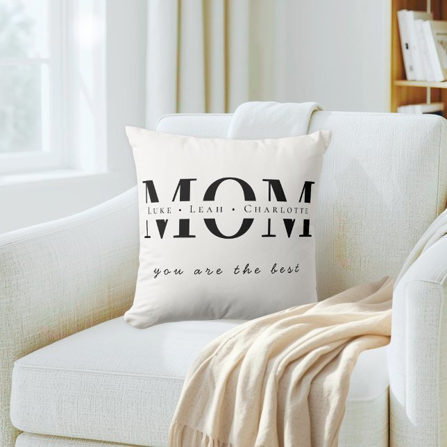 Almofada Minimalist Personalized Mom Name Pillow (Criador carregado)