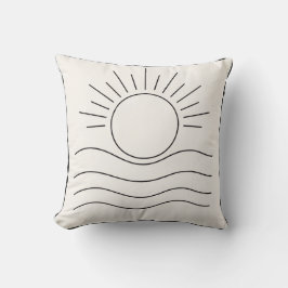 Almofada Minimalist Sun Line Art Throw Pillow