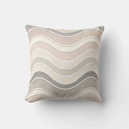 Almofada Minimalist Wavy Beige Throw Modern Abstract