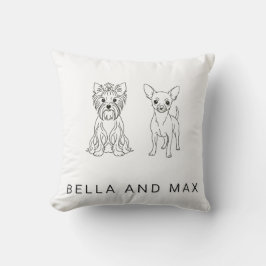 Almofada Minimalist Yorkie & Chihuahua Custom Name -