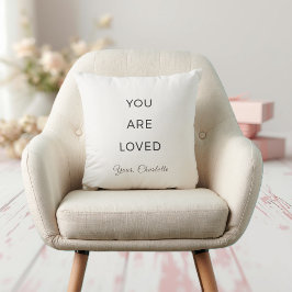 Almofada Minimalist You Are Loved Neutral Throw Pillow