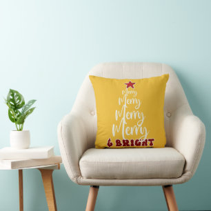 Almofada Minimalista Amarelo Dourado Vermelho Fofo Natal Fe