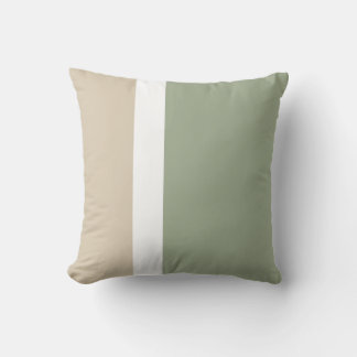 Almofada Minimalista de Bloco de Cor Branco Verde Sage