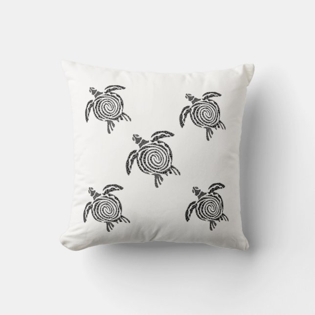 Almofada Minimalista de Tartaruga – 16x16 Moderna  (Frente)