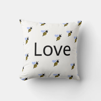 Almofada Minimalista "Love & Bees" – Romântica