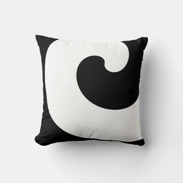 Almofada Minimalista Preto e Branco com Espiral En (Frente)