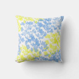 Almofada Minimismo Branco Amarelo abstrato Art Azul