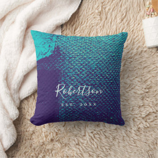 Almofada Mínimo Família Personalizada Azul Tela Textura Abs