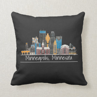Almofada Minneapolis, Travesseiro decorativo Preto do MN Sk