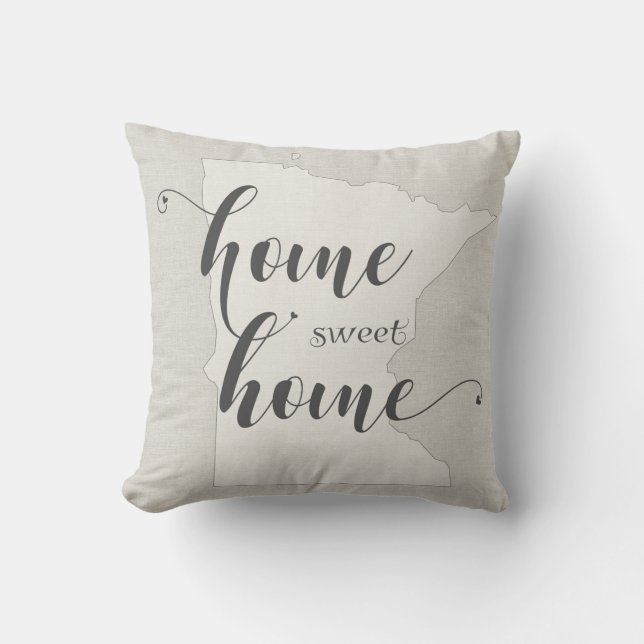 Almofada Minnesota - Home Sweet Home burlap look (Frente)