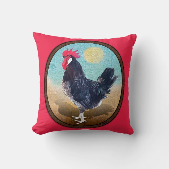 Almofada Minorca Rooster Vintage Oval (Frente)