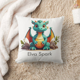 Almofada Mint Green Baby Dragon Fantasy Personalizado