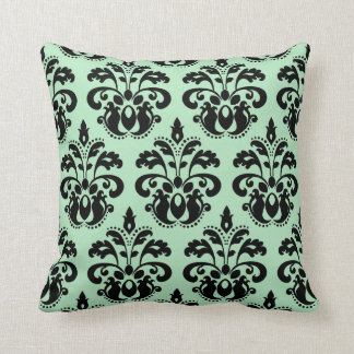 Almofada Mint green e black damask belos padrões
