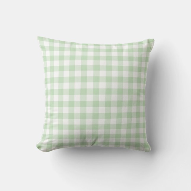 Almofada Mint Green e White Gingham Pattern (Frente)