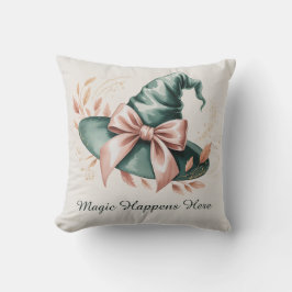 Almofada Mint Green Witch Hat Spooky Bonito Halloween