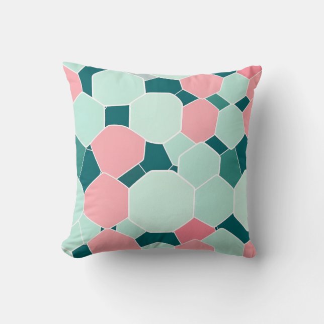 Almofada Mint Pink Mosaic Cushion (Frente)
