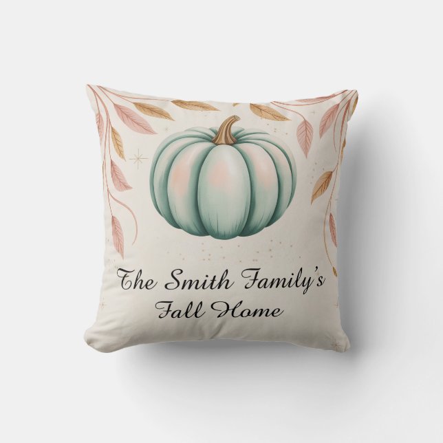 Almofada Mint Pumpkin personalizado para outono e Halloween (Frente)