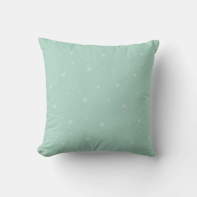Almofada Mint Snowflake Pattern (Frente)