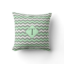 Mint verde, Black & White Chevron, Monograma Perso