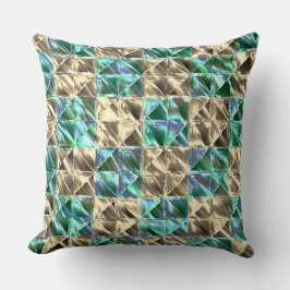 Almofada Minta seca verde para bege ou azulejo de xadrez ma
