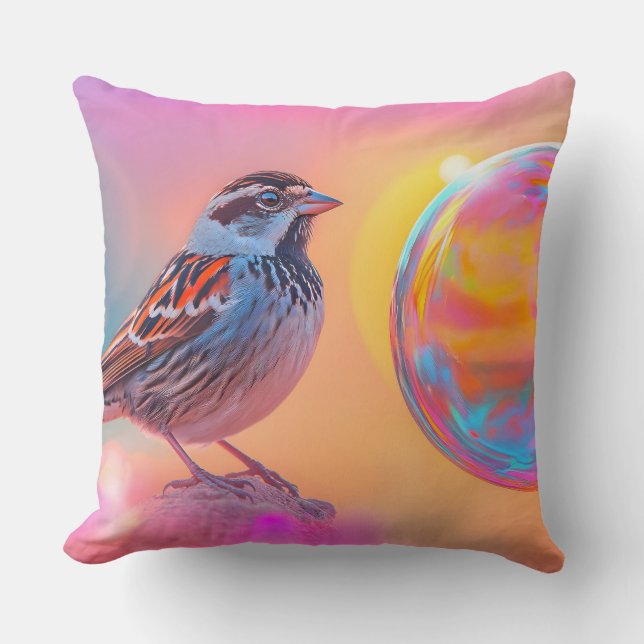 Almofada Minúscula colorida e bolha arco-íris (Frente)