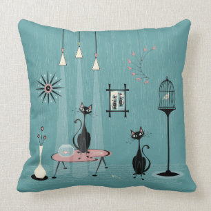 Almofada Mischefe de Meio século / Cat Red Handed II B