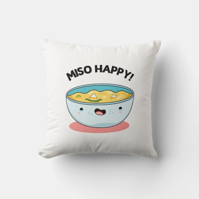 Almofada Miso Happy Funny Soup Pun (Frente)
