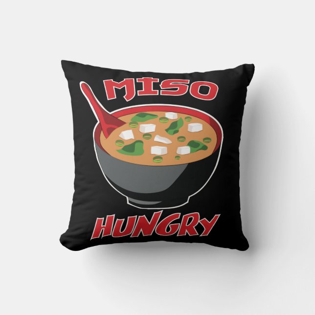 Almofada Miso Hungry Funny Comida Kawaii (Frente)
