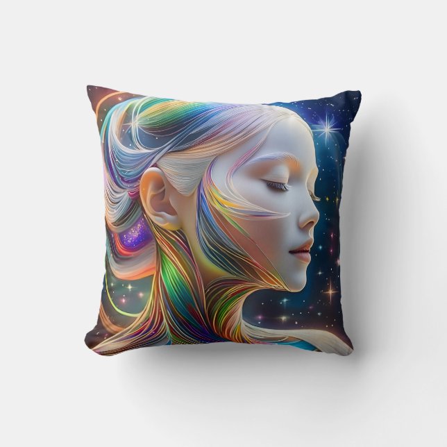 Almofada mistério espacial vasto universo espacial contando (Frente)