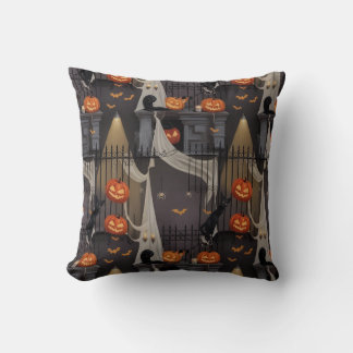 Almofada Misteriosa Noite de Gato e Pumpkin Padrão - Hallow