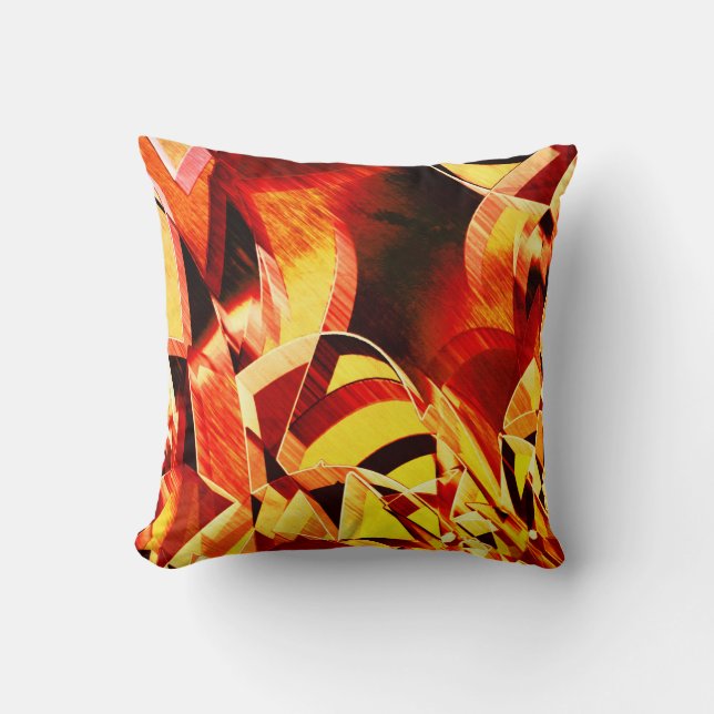 Almofada Mistura de amarelinho com vermelho escuro, forte l (Frente)