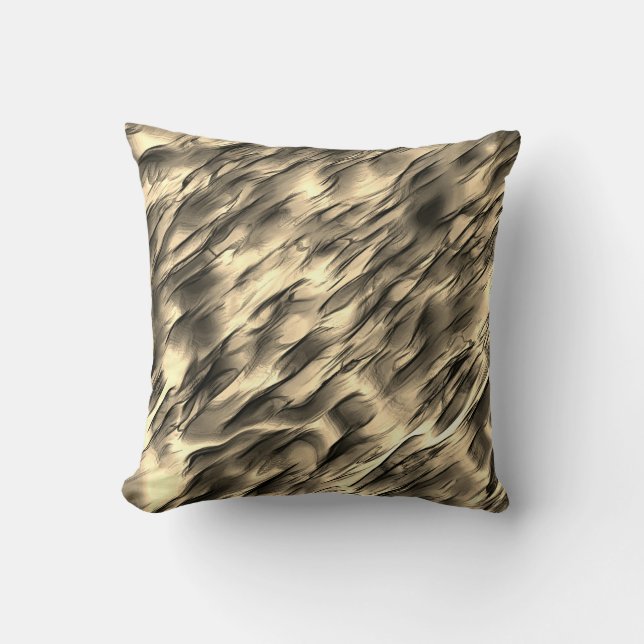 Almofada Mistura de mancha ondulada bege opaca e cromo (Frente)
