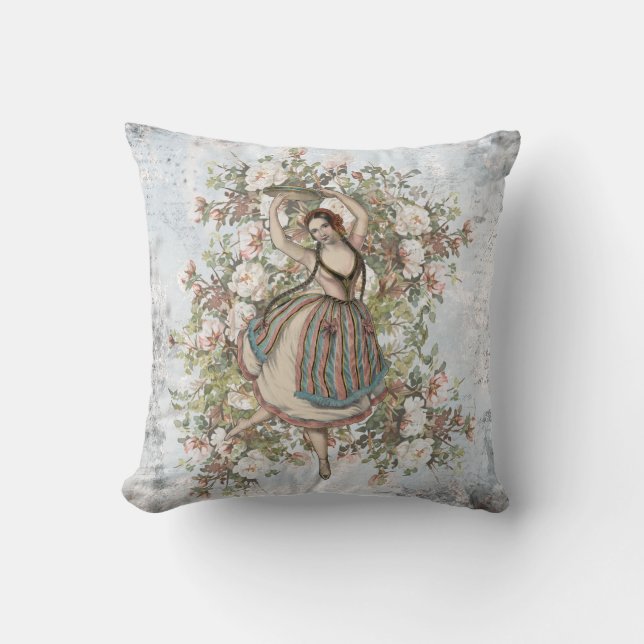 Almofada Mistura e fósforo florais aciganados da dança do (Frente)