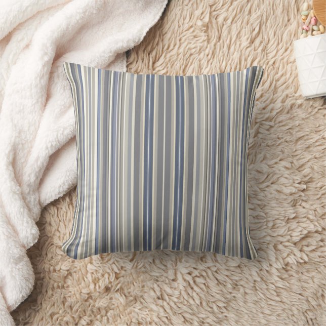 Almofada Misty Blue Cinza Stripes (Cobertor)