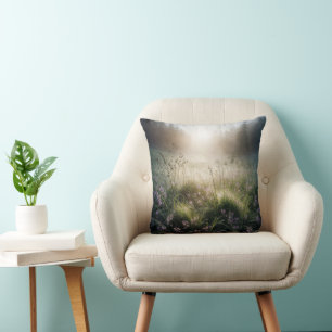 Almofada Misty Morning Meadow Com Flores Selvagens