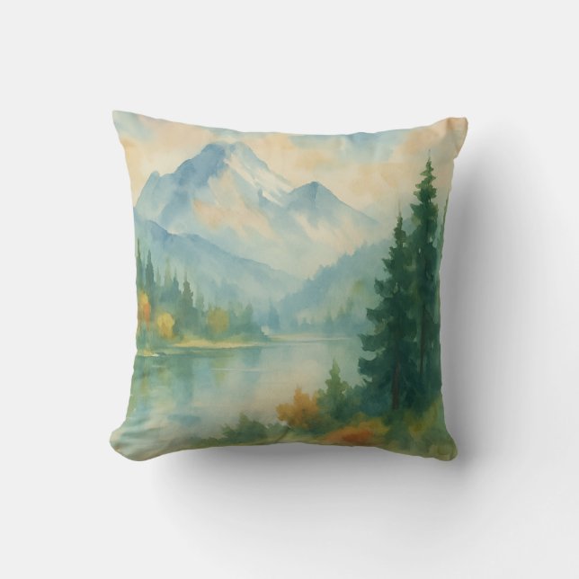 Almofada Misty Mountain Landscape Travesseiro decorativo (Frente)