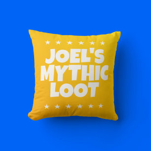Almofada Mítico Jogador Amarelo de Jogo Branco Nome