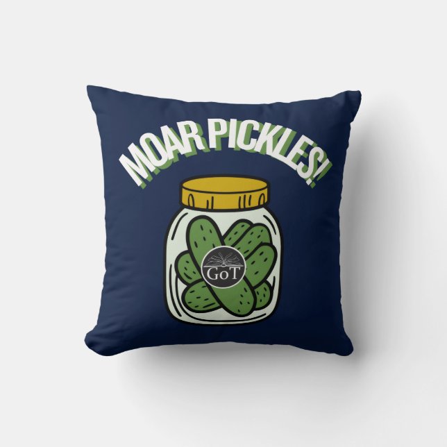 Almofada Moar Pickles! Throw Pillow (Frente)