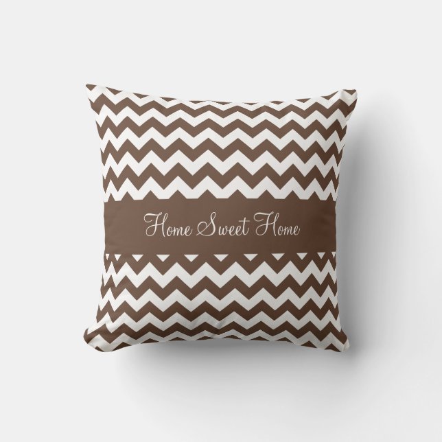 Almofada Mocha Brown Chevron (Frente)