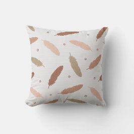 Almofada Mocha Mousse Feathers Throw Pillow