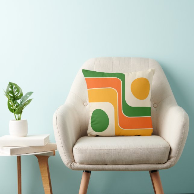 Almofada Mod 1970s Retro Style Geometric Design (Cadeira)