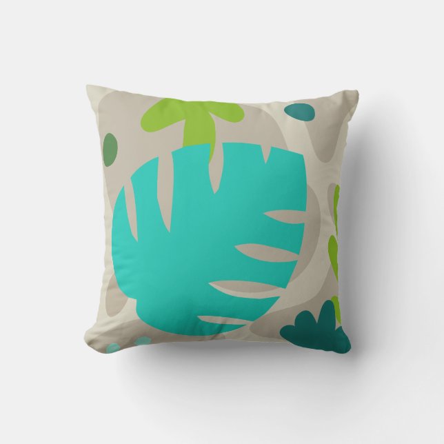 Almofada Mod Monstera Abstrato Leaf Hawaiian Tropical - Leg (Frente)