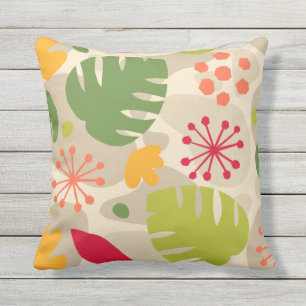 Almofada Mod Monstera Leaf Abstrato Hawaiian Tropical Quent